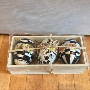 NIP MacKenzie Childs Black and White Eggs